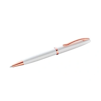 Abbildung von Pelikan Kugelschreiber Jazz Noble, Perlmutt (Weiß), für Rechtshänder und Linkshänder, eleganter Metall Kugelschreiber, in Faltschachtel, 821629