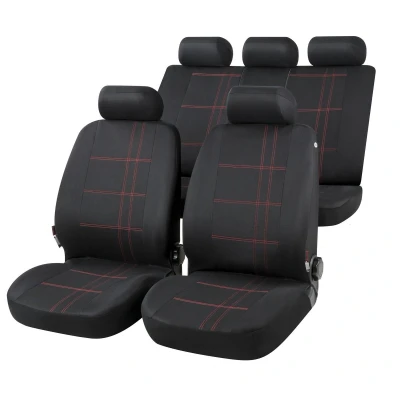 Abbildung von WALSER Nashville 13425 Sitzschonbezug schwarz, Rot Polyester vorne und hinten VOLKSWAGEN: Fox Schrägheck, Golf 4 Variant, Passat B6 Limousine