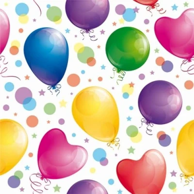 Abbildung von ti flair Papierserviette, Servietten Papier 33x33cm 3 lagig Luftballons 20 Stück Bunt