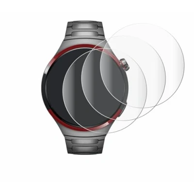 Abbildung von Savvies 4 Stück Full Screen Schutzfolie für Huawei Watch Pro Space Edition Cover Displayschutz Folie [3D Curved, Transparent]