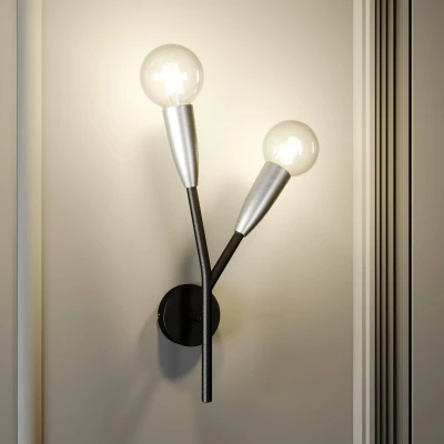 Abbildung von Lucande Carlea Wandlampe, 2 fl. schwarz nickel