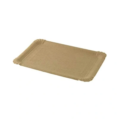 Abbildung von GREENBOX Take Away braune Pappteller 18 x 26 cm I aus Duplex Karton Einwegteller fettbeständig recycelbar und biologisch abbaubar 250 Stück, DTW060111