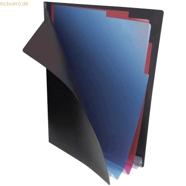 Abbildung von 6 x Veloflex Registermappe Diamond A4 PP Folie schwarz