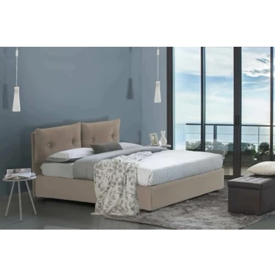 Abbildung von Talamo Italia Doppelbett Lara, Containerbett mit Kunstlederbezug, 100% Made in Italy, Frontöffnung, passend für Matratze 160x190 cm, Turteltaube