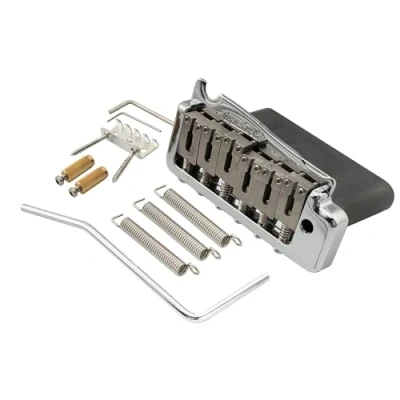 Abbildung von Wilkinson WVP SB 54mm 2 Punkt Strat Tremolo Steg Gitarre Bridge mit SUS Edelstahl Saitenreiter Voller Solid Stahlblock für Import Strat/Japan Strat, Chrom