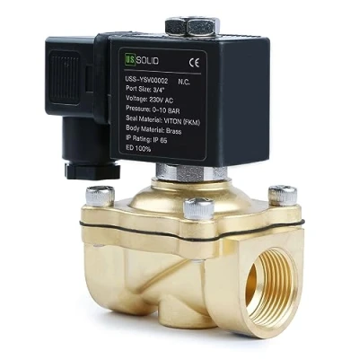 Abbildung von U.S. Solid Solenoid Valve Magnetventil Messing G 3/4&quot; 230V AC stromlos geschlossen NC 0 10 bar, elektrisches Wasserventil für Wasser Luft Diesel Kerosin Benzin