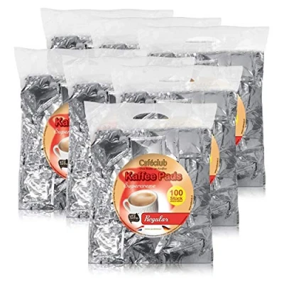 Abbildung von 7x Cafeclub Regular Kaffeepads Megabeutel je 100 stk. normale Röstung einzeln verpackt