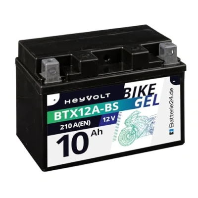 Abbildung von HeyVolt GEL Motorradbatterie 12V 10Ah BTX12A BS YTX12A 51013 CTX12A GT12A