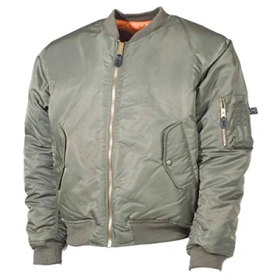 Abbildung von MFH Bomberjacke US Pilotenjacke MA1, Mod., oliv XL Paspeltaschen mit Patte und Druckknopf