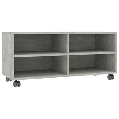 Abbildung von vidaXL TV Schrank mit Rollen Lowboard Fernsehtisch Möbel Board Tisch Fernsehschrank Sideboard HiFi Betongrau 90x35x35cm Holzwerkstoff