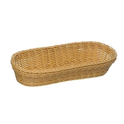 Abbildung von APS Baguette Korb, oval &quot;PROFI LINE&quot; Körbchen, Flechtkorb aus Polypropylen Abmessungen: 28 x 16 cm/Höhe: 8 cm/Farbe: Hellbraun