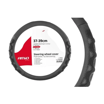 Abbildung von AMiO SWC 26 M 02563 Lenkradbezug schwarz 37 39 Eco Leder, Kunststoff