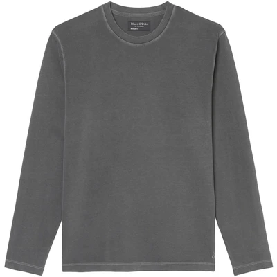 Abbildung von Marc O&#039;Polo CREW Embroidery Langarmshirt, Herren, Größe: Large, Pirate black
