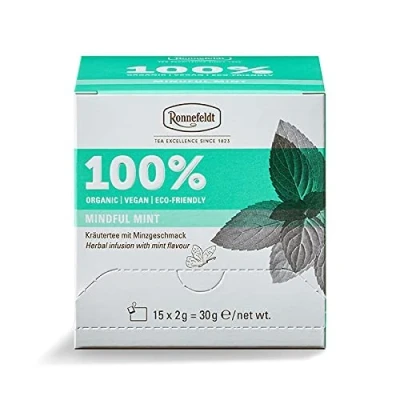 Abbildung von Ronnefeldt 100% Mindful Mint BIO Kräutertee m. Minzgeschmack, 15 Teebeutel à 2 g, 30 g Organic Vegan Eco friendly, Menge:2 Stück