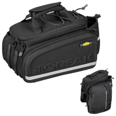 Abbildung von Topeak MTM Multi Mount TrunkBag DXP, Wasserabweisende Fahrradtasche mit erweiterbaren Gepäckträgerseiten, passend für KLICKfix/Racktime Snapit oder MIK Adapter Gepäckträger, Schwarz