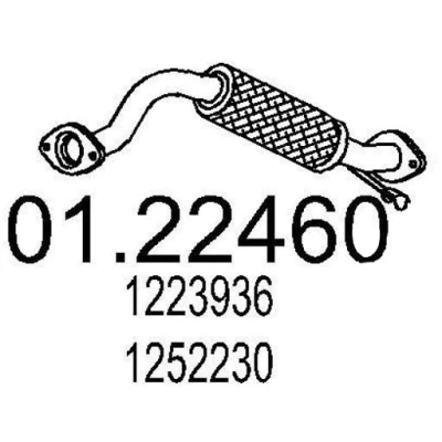 Abbildung von MTS 01.22460 Abgasrohr 540 vorne für Mittelschalldämpfer FORD: Focus 2 Kombi, Schrägheck, C Max, VOLVO: V70 3, V50, C30