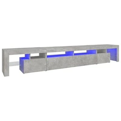 Abbildung von vidaXL TV Schrank mit LED Leuchten Lowboard Möbel Tisch Board Sideboard Fernsehschrank Fernsehtisch HiFi Betongrau 260x36,5x40cm