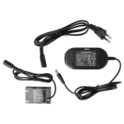 Abbildung von vhbw Netzteil Ersatz für Canon ACK E6 Kamera, Digitalkamera, DSLR Netzkabel + DC Kuppler, 2m