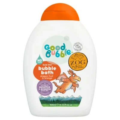 Abbildung von Good Bubble Zog Schaumbad mit Drachenfrucht &amp; Orange für Babys, empfindliche Ekzeme neigende Haut veganfreundlich Kleinkinder 400 ml