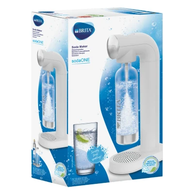Abbildung von BRITA Wassersprudler sodaONE (weiss), (1x inkl. 1x CO2 Zylinder &amp; Sprudlerflasche), 1 PET Flasche und
