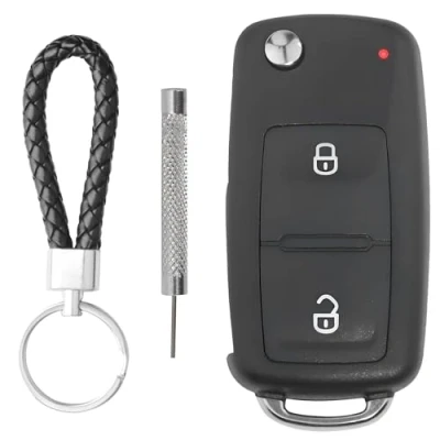 Abbildung von 2 Tasten Autoschlüssel Gehäuse,Kompatibel mit VW Schlüssel,Kompatibel Schlüssel Gehäuse T5 T6 Polo G Amarok Transporter Schlüsselgehäuse Fernbedienung Klapp Auto Ersatz