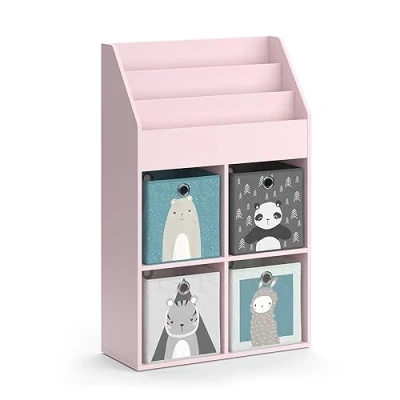 Abbildung von Vicco Kinderregal Luigi, Rosa, 72 x 114.2 cm mit 4 Faltboxen