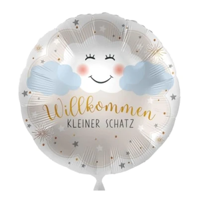 Abbildung von Folienballon Baby Willkommen Kleiner Schatz Ballon Babyparty Hallo Dusche Luftballon Geburtsparty, Made in EU, Helium geeignet