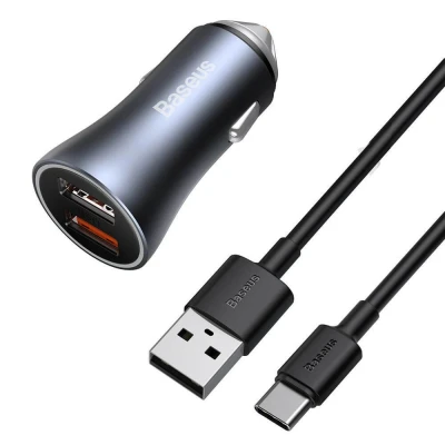 Abbildung von Baseus Golden Contactor Pro Auto Netzteil 40 Watt 3 A Huawei Fast Charge, QC, AFC, SCP 2 Ausgangsanschlüsse (USB)