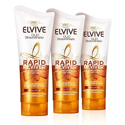Abbildung von L&#039;Oréal Paris Rapid Reviver Elvive Außergewöhnliches Öl, angereichert mit Aminosäure und Jojobaöl, für trockenes Haar, 180 ml