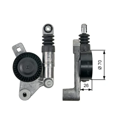 Abbildung von GATES T39132 Spannrolle FleetRunner Micro V Stretch Fit CHRYSLER: Sebring II Limousine, Cabrio