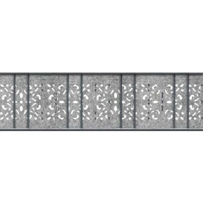 Abbildung von Sichtschutzstreifen Design Vlies Ornament für Doppelstabmatten Hellgrau 2,6m