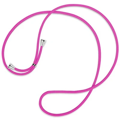 Abbildung von mtb more energy® Ersatz Band für Handykette Hot Pink inklusive Endkappen (Silber) hochwertige Austausch Kordel Seil Kette