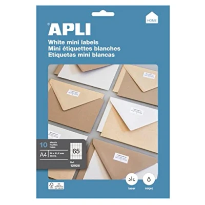 Abbildung von APLI 12926 Permanent Etiketten, 38,0 x 21,2 mm, 10 Blatt