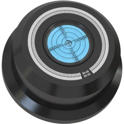 Abbildung von Monosaudio Plattenspieler Disc Record Gewicht, 50Hz Schallplatten Plattenstabilizer Auflagegewicht, Plattenklemme LP Stabilizer Drehscheibe mit Wasserwaage für Vinyl