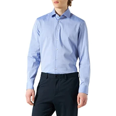 Abbildung von Seidensticker Herren Business Hemd Slim Fit24 Businesshemd, Blau (Mittelblau 16), (Herstellergröße: 44)
