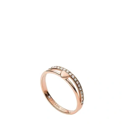 Abbildung von FOSSIL Damenring Drew Hearts To You Edelstahl roségoldfarben, JF034607915