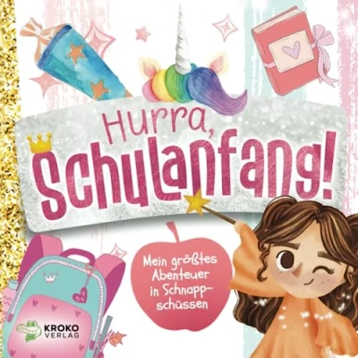 Abbildung von Hurra, Schulanfang!: Mein größtes Abenteuer in Schnappschüssen Erinnerungsalbum zur Einschulung Geschenk für Mädchen