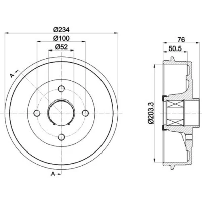 Abbildung von TEXTAR 94042400 Bremstrommel mit ABS Sensorring, Radlager, ohne Radbefestigungsbolzen, Radnabe 234 RENAULT: CLIO 2, TWINGO 1, 2 Kasten