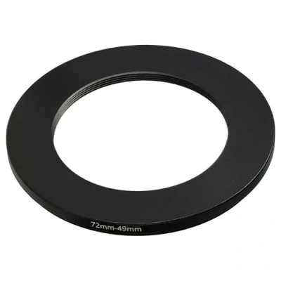 Abbildung von vhbw Step Down Ring Adapter von 72 mm auf 49 für Kamera Objektiv Filteradapter, Metall, Schwarz