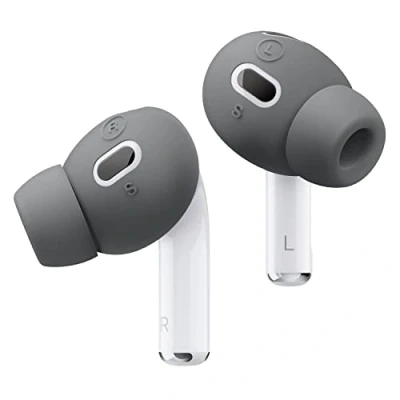 Abbildung von elago [6 Paar] Ohrstöpsel mit Ohrhörerschutz Kompatibel AirPods Pro 2 [3 Größen: Groß + Mittel Klein], Apple 2nd Generation (Dunkelgrau)