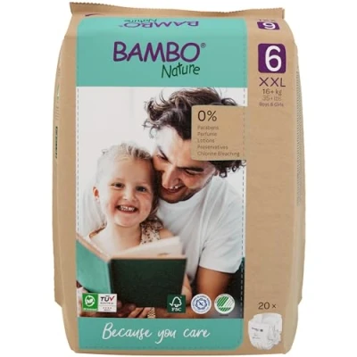 Abbildung von Bambo Nature Baby Windeln Größe 6 (16+kg) 20 Stück Premium Diapers mit verbesserter Auslaufsicherheit Ultimativen Komfort &amp; Freiheit für Aktive Kinder, Dermatologisch getestet Nappies