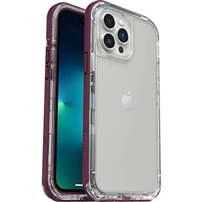 Abbildung von LifeProof für Apple iPhone 13 Pro Max / 12 Max, sturzgeschützte, schmutzabweisende und schneesichere Schutzhülle, Next Serie, Transparent/Lila