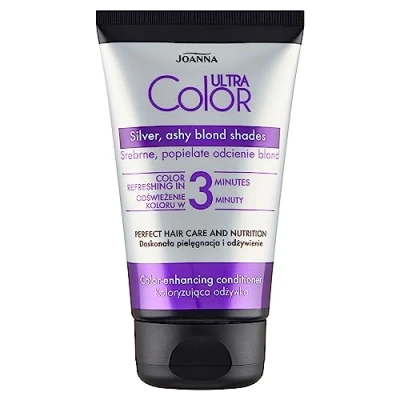 Abbildung von JOANNA Ultra Color Silber Spülung Haarspülung für Frauen Farbverbessernde Pflegespülung Neutralisierung von Unerwünschten Gelbtönen Innerhalb 3 Minuten 100 g
