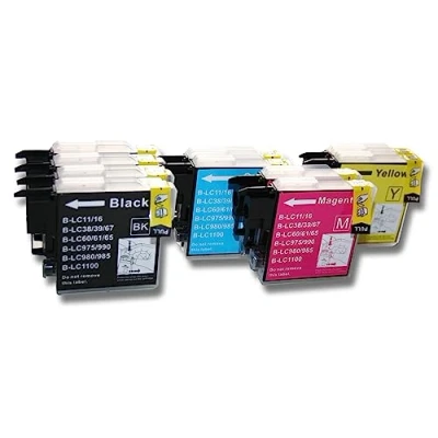 Abbildung von vhbw Druckerpatronen Tintenpatronen Set kompatibel mit Drucker Brother MFC 5890CN, 5895CW, 6490CW, 6890CDW, 790CW, 930CWN, 990CW