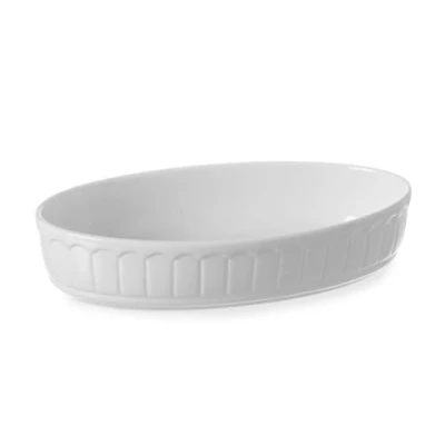 Abbildung von HENDI Ofenform Rustica, Oval, Hohe Schlag und Verschleißfestigkeit, geeignet für Ofen, Mikrowelle, Geschirrspüler, 245x145x(H)55mm, Weiß Porzellan
