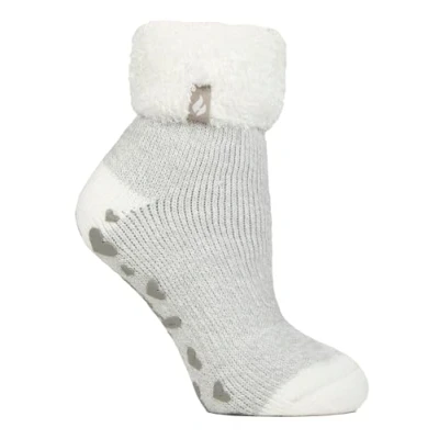 Abbildung von HEAT HOLDERS Damen Lounge Schoppersocken mit Federband Umschlagbündchen Packung 1 Ara Elfenbein/Silber 37 42