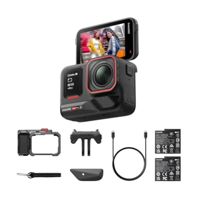 Abbildung von Insta360 Ace Pro 2 Xplorer Bundle wasserdichte 8K Action Kamera mit Leica entwickelt, 1/1,3&quot; Sensor, Dual KI Chip, führende Schwachlichtleistung, bestes Audio für Straßenfotografie, Doppel Akku