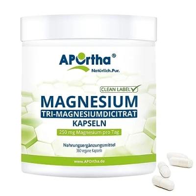Abbildung von APOrtha® Magnesium Citrat Tri Magnesiumdicitrat vegane Kapseln 360 St