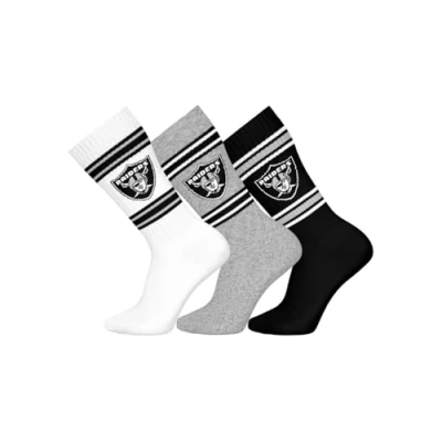 Abbildung von NFL LAS Vegas Raiders 3pk Crew Socks WHT/MGR/BLK 35/38
