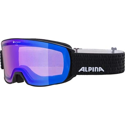 Abbildung von ALPINA NAKISKA Q Verspiegelte, Kontrastverstärkende &amp; Polarisierte Skibrille Mit 100% UV Schutz Für Erwachsene, black matt, One Size